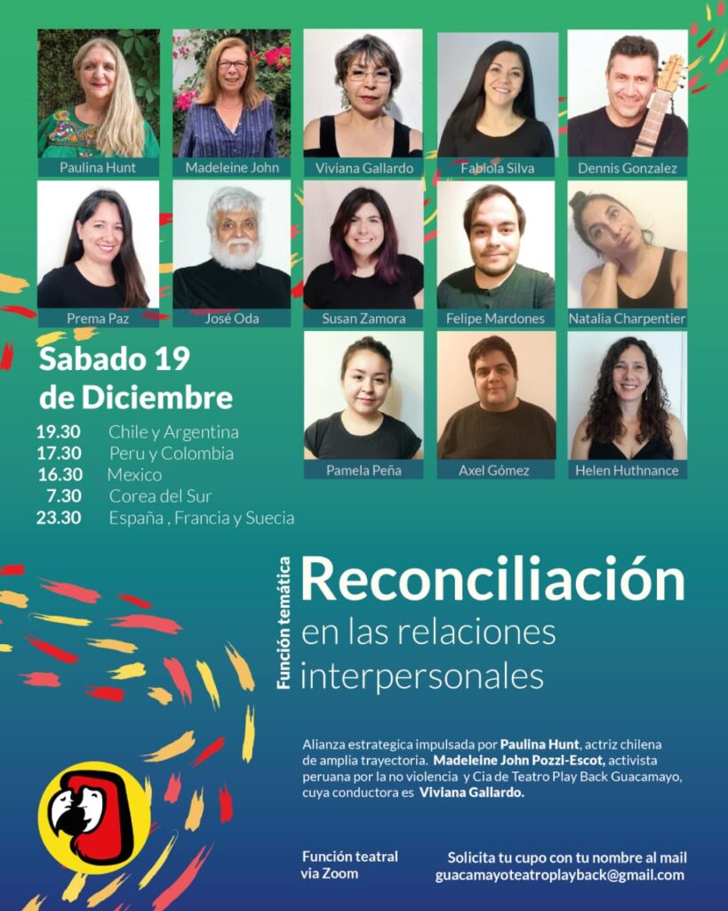 Función temática _Reconciliación_ cía Guacamayo teatro Play Back